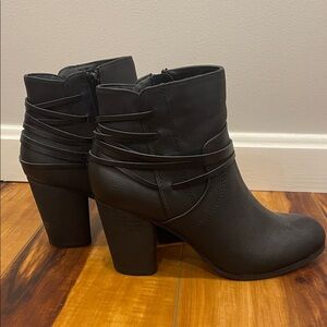Madden Black Heel Ankle Boots